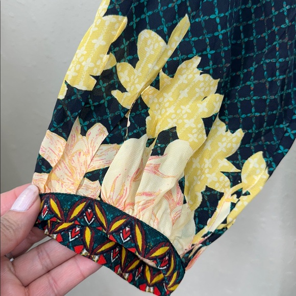 Boho Bhanuni by Jyoti Obsidian Mixed Print Boho Beaded V-Neck Maxi Dress Sz 20W - Picture 7 of 15